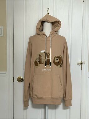 Front Embroidered Deconstructed Bear, Men Crewneck Hoodie, Size Large